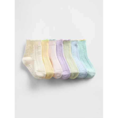 Gap Toddler Ruffle Quarter Crew Socks (7-Pack)