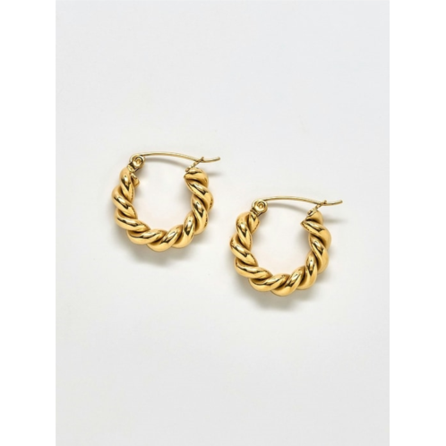 Gap Admiral Row Gold Oval Twist Hoop Earrings