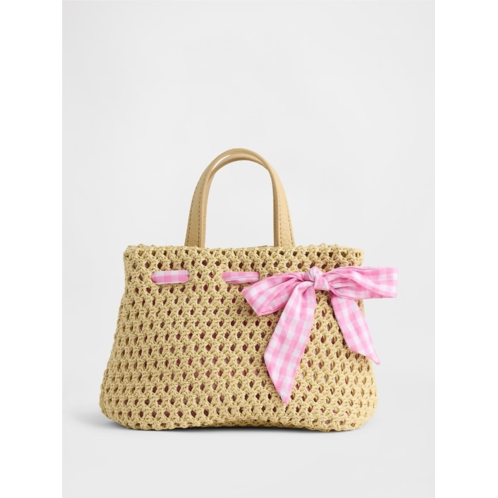 Gap Toddler Gingham Bow Straw Bag