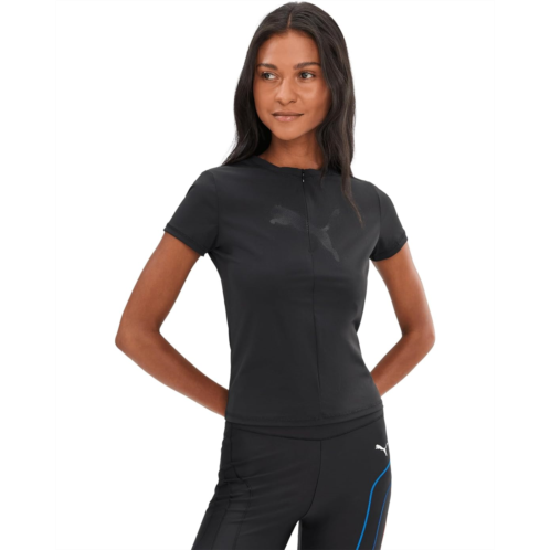 Womens PUMA Dare To Slim Fit Half Zip Graphic Tee
