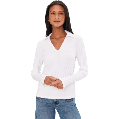 Womens Michael Stars Liyah Long Sleeve Collared Top