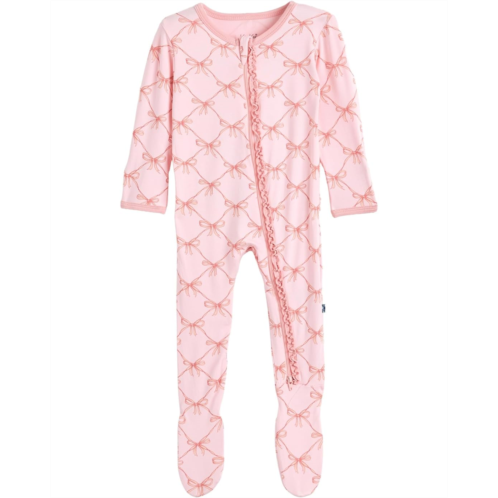 Kickee Pants Kids Print Muffin Ruffle Footie with 2 Way Zipper (Infant)