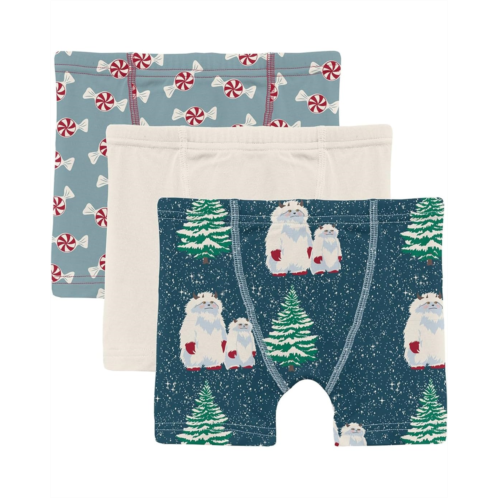 Kickee Pants Kids Print Boxer Brief Set of 3 (Toddler/Little Kid/Big Kid)