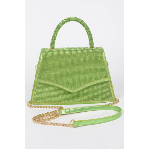 FASHNZFAB rhinestone top handle clutch