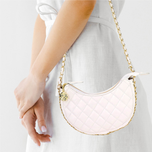 FASHNZFAB faux leather quilted chain strap crossbody bag