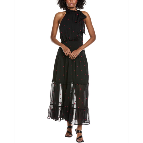 CeCe halter tie neck tiered maxi dress