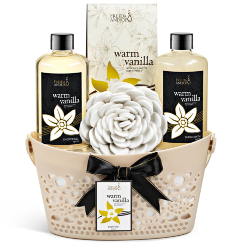 Freida and Joe warm vanilla bath & body gift set for men and women