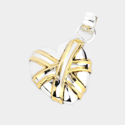 FASHNZFAB metal heart pendant - two tone