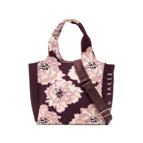 Ted Baker womens sara jaquard knit tote burgundy