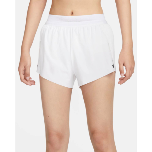 NIKE mid-rise brief-lined shorts in white/black