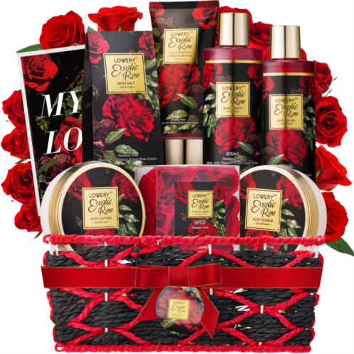 Lovery spa gifts for women bath and body gift set exotic rose gift basket