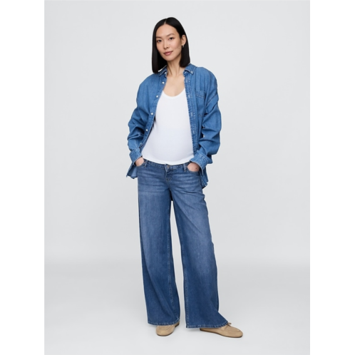 Gap Maternity True Waistband Full Panel UltraSoft Baggy Jeans