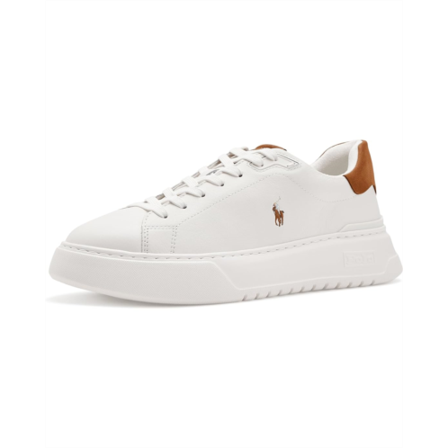 Mens Polo Ralph Lauren RLite Court Tumbled Leather Sneakers