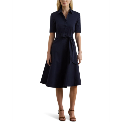 POLO Ralph Lauren Womens Lauren Ralph Lauren Petite Cotton-Blend Shirtdress
