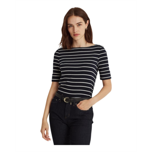 POLO Ralph Lauren Womens Lauren Ralph Lauren Striped Boatneck Top