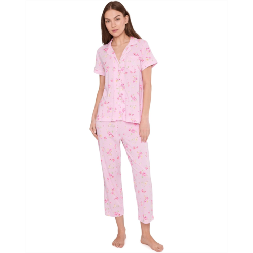 POLO Ralph Lauren Womens Lauren Ralph Lauren Knit Short Sleeve Notch Collar Long Pants Pajama Set