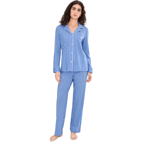 POLO Ralph Lauren Womens Lauren Ralph Lauren Knit Long Sleeve Notch Collar Long Pant Pj Set