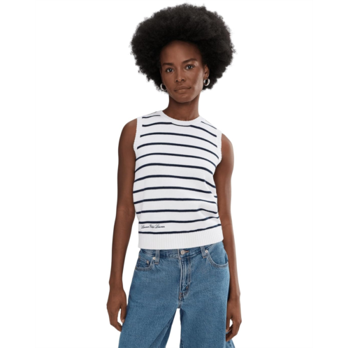 POLO Ralph Lauren Womens Lauren Ralph Lauren Striped Cotton Sleeveless Sweater
