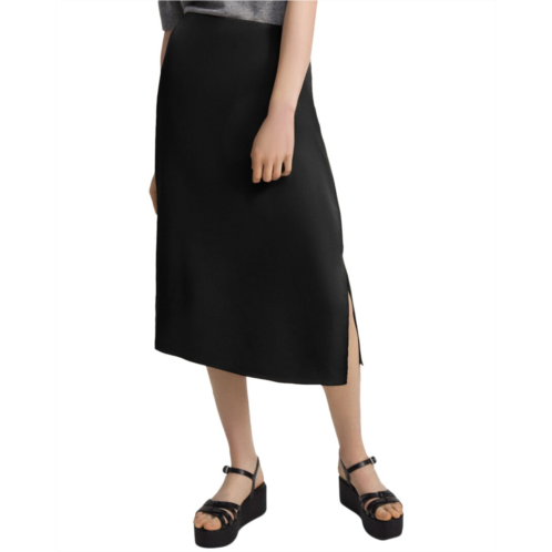 Theory double vent silk slip skirt