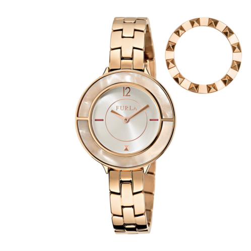 Furla womens club silver dial stainless steel watch
