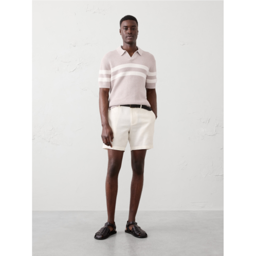 bananarepublic Striped Johnny-Collar Polo Sweater