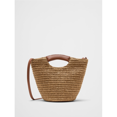 bananarepublic Straw Mini Bucket Crossbody