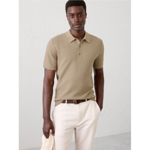 bananarepublic Refined Textured Polo Sweater