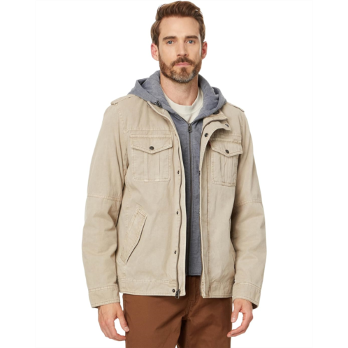 Mens Levis Two-Pocket Hoodie with Zip Out Jersey Bib/Hood and Sherpa Lining