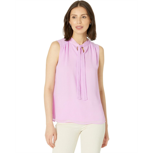DKNY Sleeveless Keyhole Tie Blouse