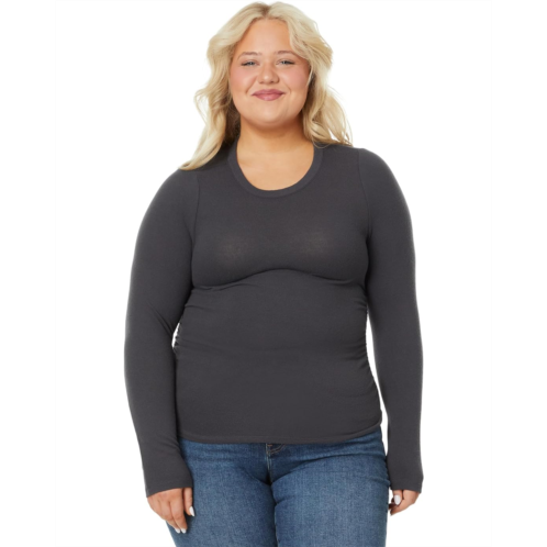 Madewell Plus Brushed Jersey Ruched Long-Sleeve Tee