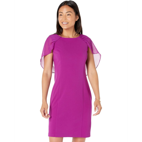 DKNY Sleeveless Combo Cape Dress