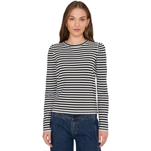 Madewell Easy Puff Sleeve Long Sleeve Stripe