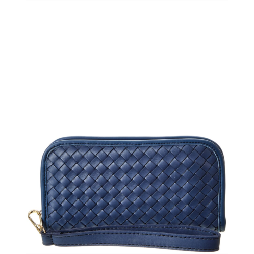 Isabella Rosetti nora hand-woven leather clutch