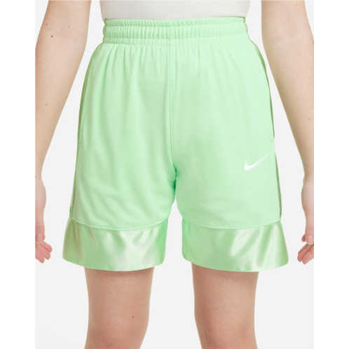 Nike youth dri-fit elite 23 shorts vapor green drawstring waist active nwo114