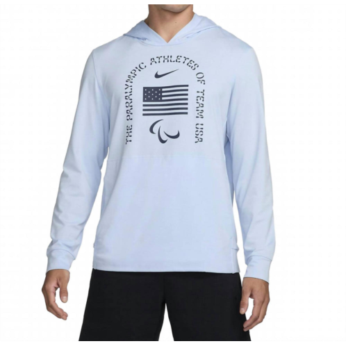 NIKE mens restore dri fit yoga lightweight hoodie in light blue