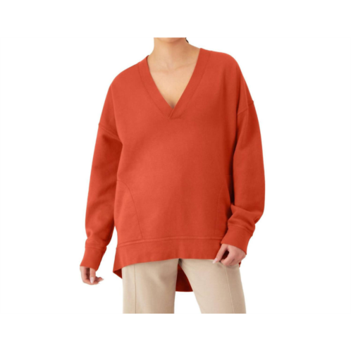 Champion oversized v-neck pullover in picante pink