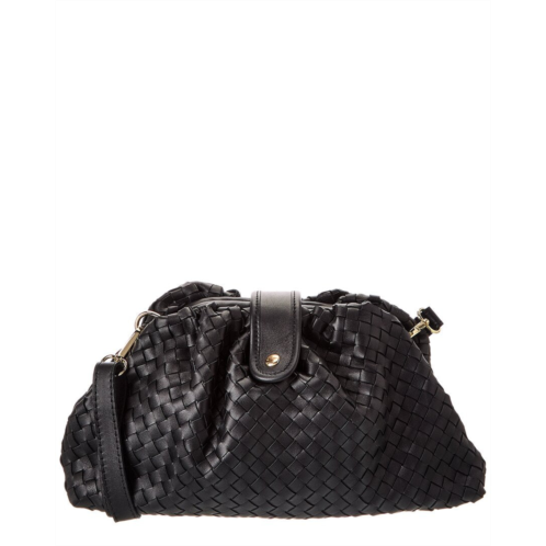 Isabella Rosetti nora hand-woven leather clutch