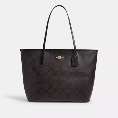 Coach Outlet large city tote bag in maxi signature canvas