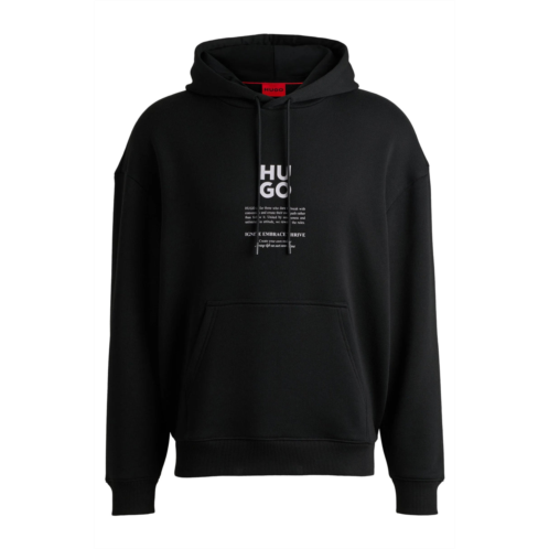Hugo Boss Hugo mens dflohood square logo hoodie black
