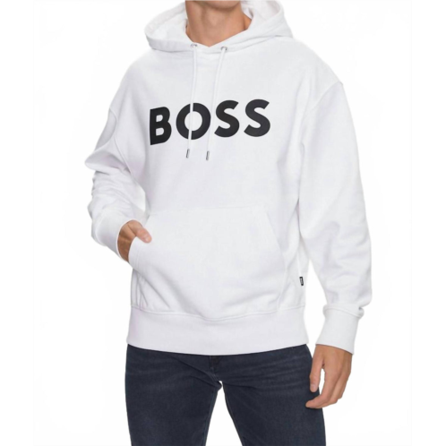 Hugo Boss sullivan 16 hoodie sweatshirt in white