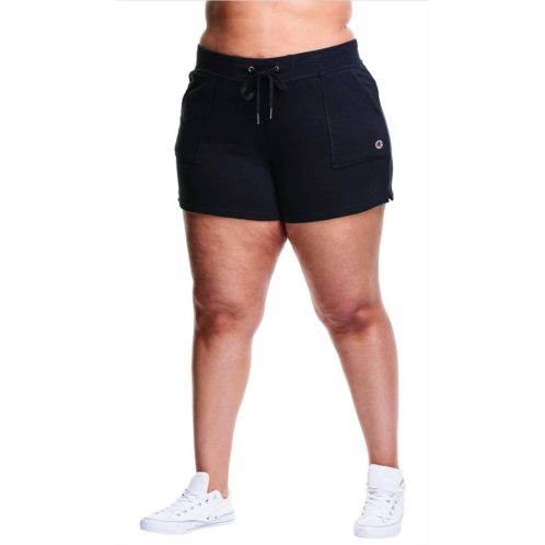 Champion womens french terry plus size shorts in black