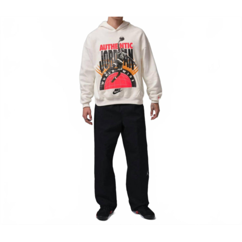 NIKE jordan brooklyn fleece hoodie in cream/sail