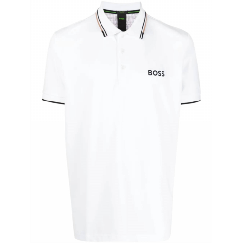 Hugo Boss mens paddy pro polo short sleeve t-shirt in white