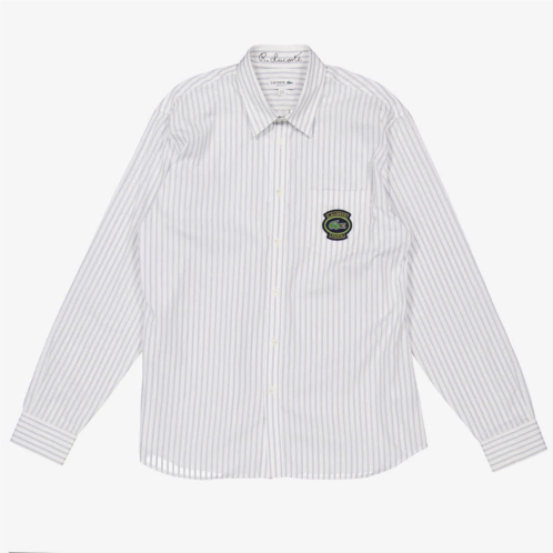 Lacoste striped cotton poplin long-sleeve shirt