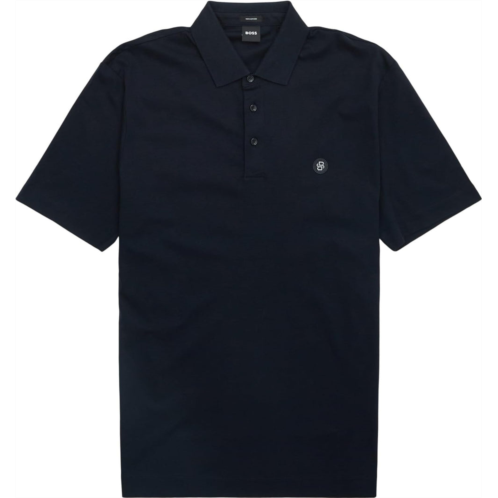 Hugo Boss mens parris 01 metal logo polo shirt navy