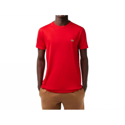 LACOSTE short sleeve crew neck pima cotton jersey t-shirt in red