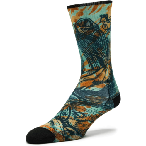 Mens Smartwool Bike Zero Cushion Rugged Ride Print Crew Socks