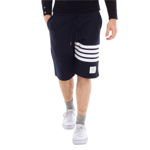 Thom Browne navy 4-bar loopback cotton sweatshorts