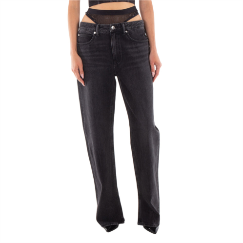 Alexander Wang slit hem jeans with prestyle hotfix undie