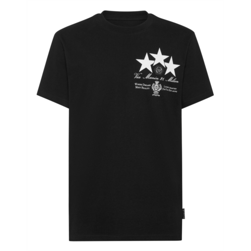 PHILIPP PLEIN round neck t-shirt leather patch stars
